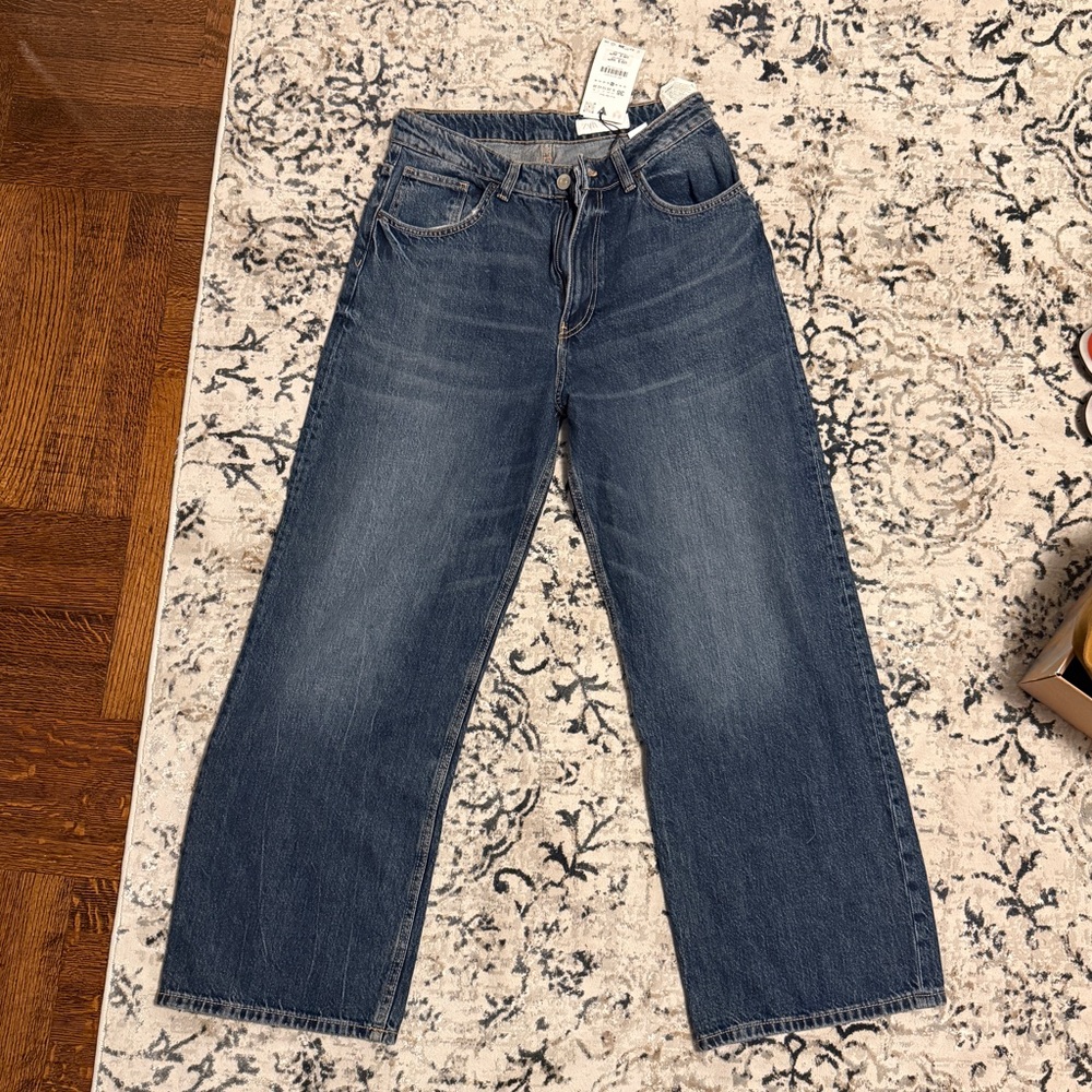 NEVER WORN ZARA Relaxed Oversized Fit High Rise Full Length Size 6